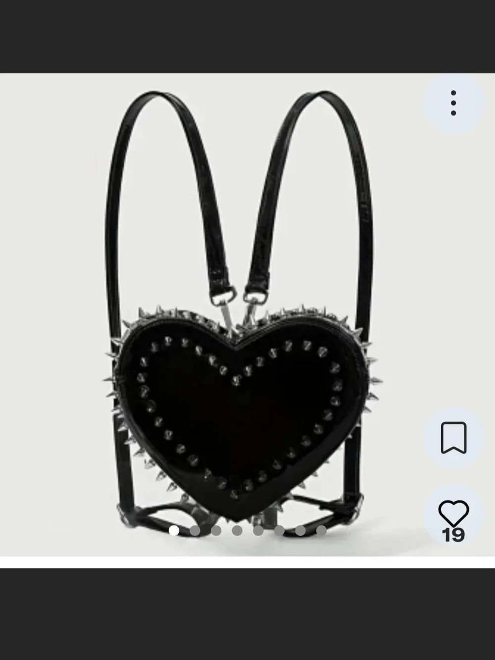 Spiked Black Heart Studded Backpack Bag - Women